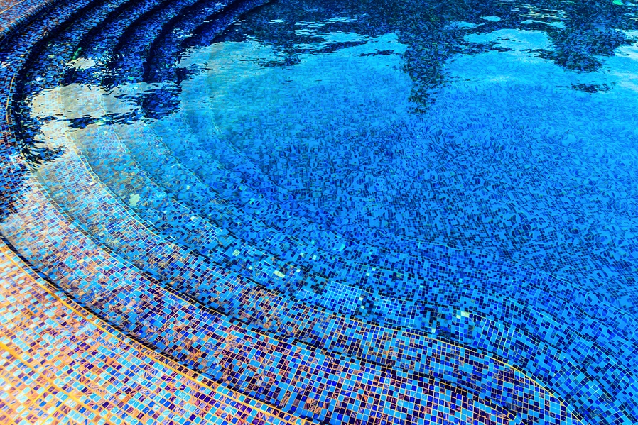 pool with blue mosaic tiles