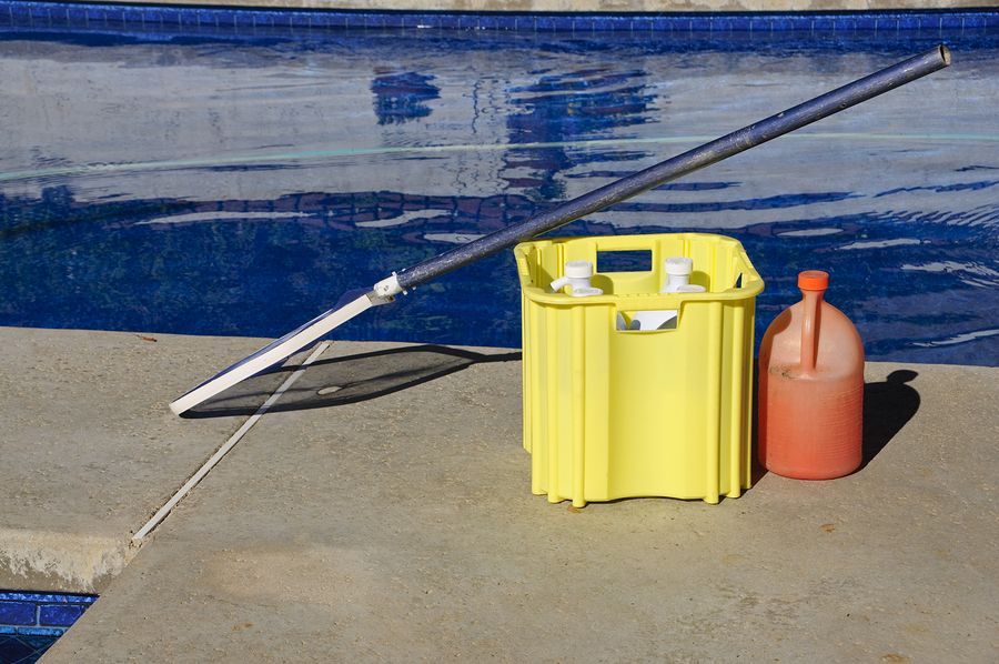 a photo of essential pool cleaning materials