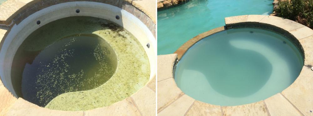 Green whirlpool before and after rehabilitation