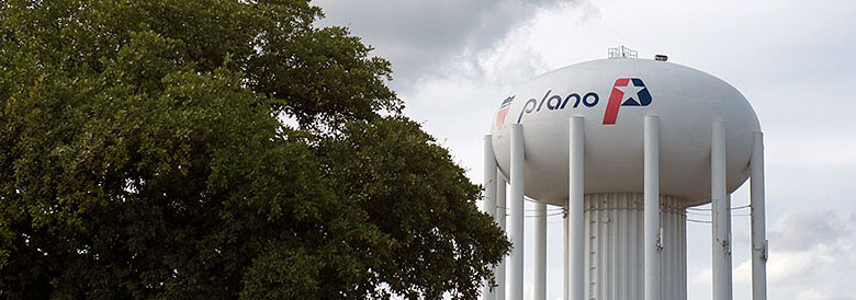Water tower in Plano, TX.