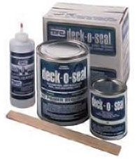 boxes, jars, and tubes of deck-o-seal product