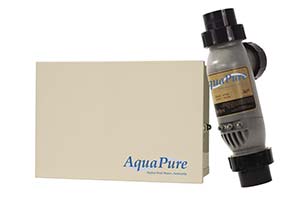 AquaPure swimming pool chemical controller panel manufactured by Jandy