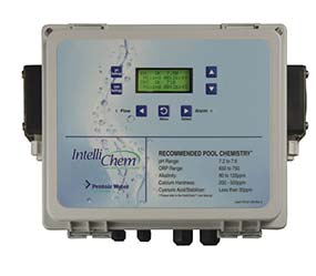 Intellichem swimming pool chemical and pH controller panel manufactured by Pentair