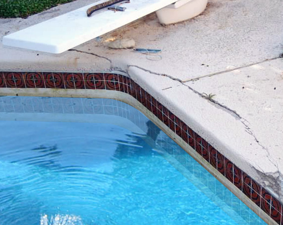 Cracked pool deck