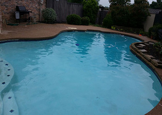 Heavy rains caused pool to wash in