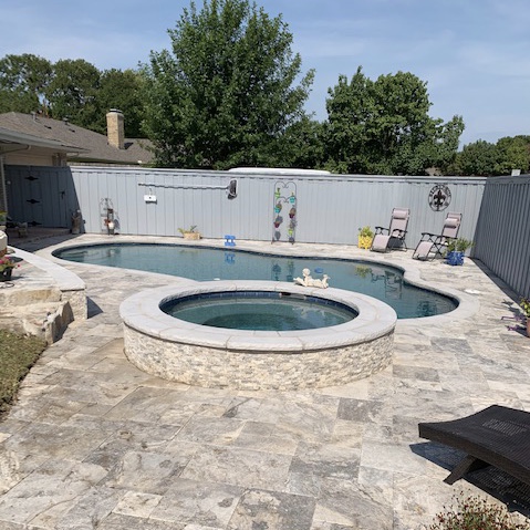 Replastered Pool With Mini-pebble Aqua Blue Plaster